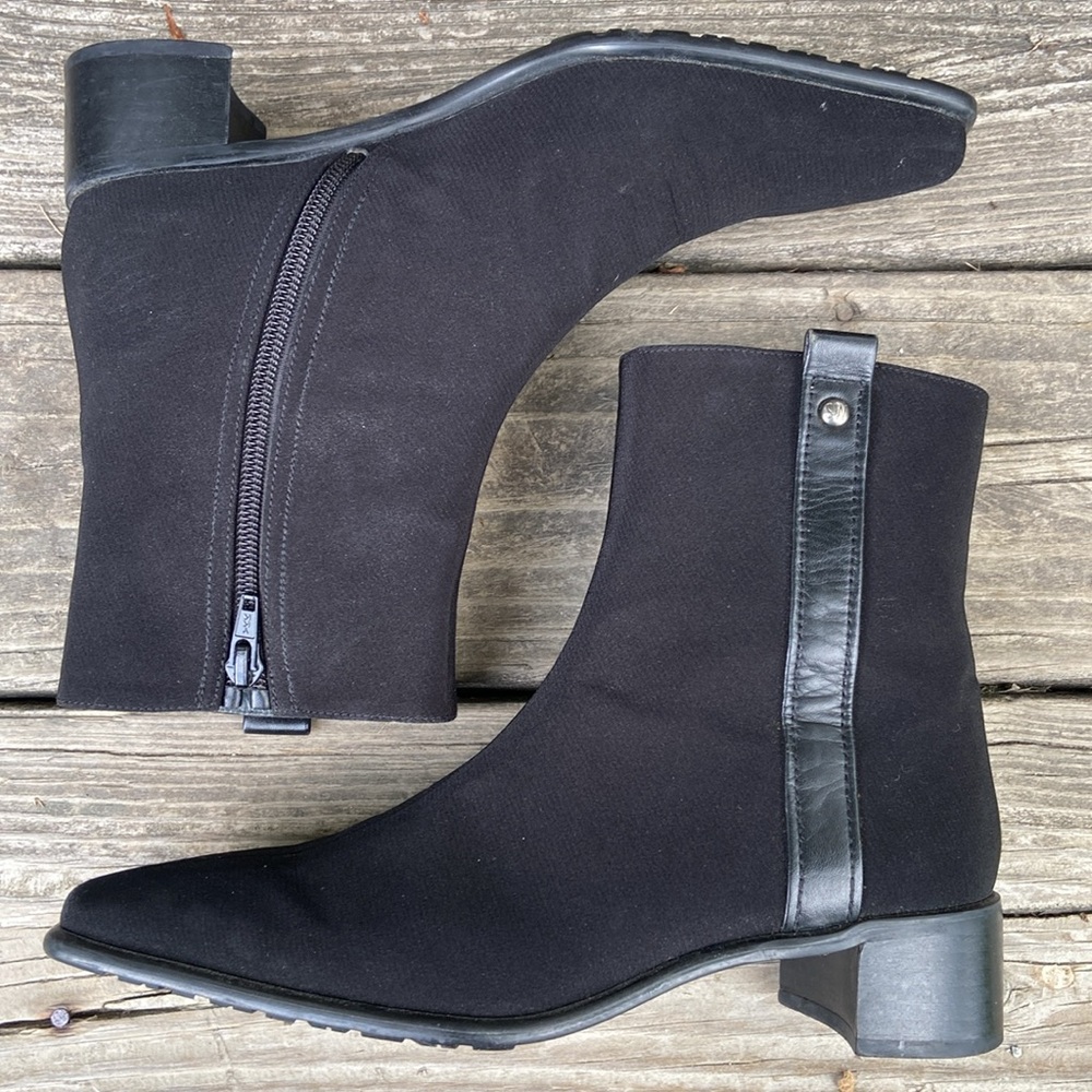 Stuart Weitzman Black GORE‑TEX Waterproof Square Toe Ankle Boot Women's Size 7.5 - Picture 9 of 14